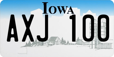 IA license plate AXJ100