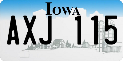 IA license plate AXJ115