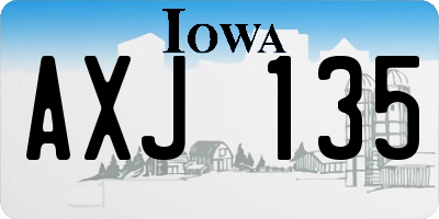 IA license plate AXJ135