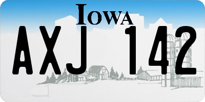 IA license plate AXJ142