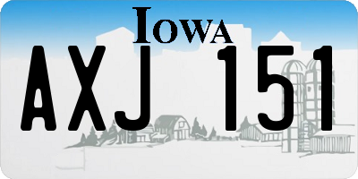 IA license plate AXJ151