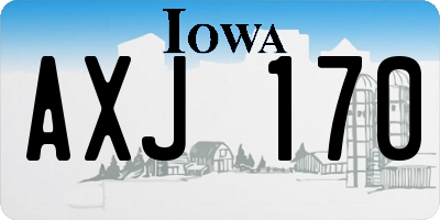 IA license plate AXJ170