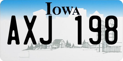 IA license plate AXJ198