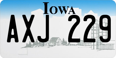 IA license plate AXJ229