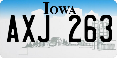 IA license plate AXJ263