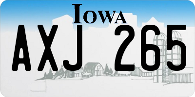 IA license plate AXJ265