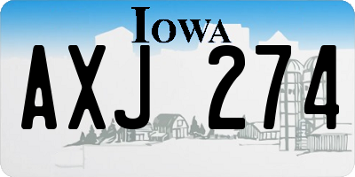 IA license plate AXJ274
