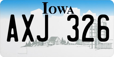 IA license plate AXJ326