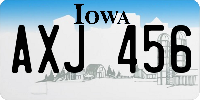 IA license plate AXJ456