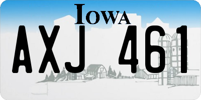 IA license plate AXJ461