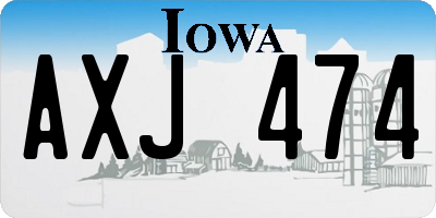 IA license plate AXJ474
