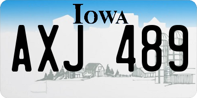 IA license plate AXJ489