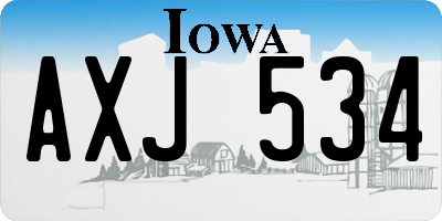 IA license plate AXJ534