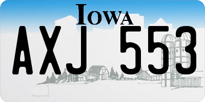 IA license plate AXJ553