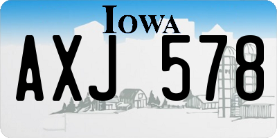 IA license plate AXJ578