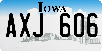 IA license plate AXJ606
