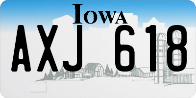 IA license plate AXJ618