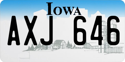 IA license plate AXJ646