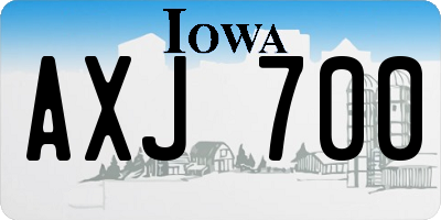 IA license plate AXJ700