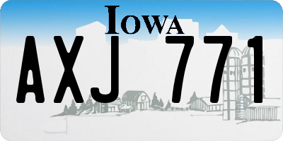IA license plate AXJ771