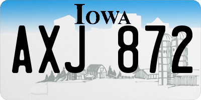 IA license plate AXJ872