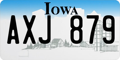 IA license plate AXJ879