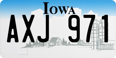 IA license plate AXJ971