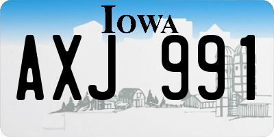 IA license plate AXJ991