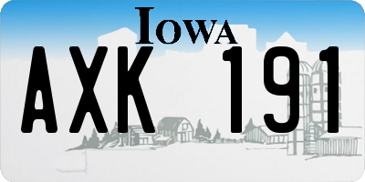 IA license plate AXK191