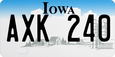 IA license plate AXK240
