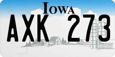 IA license plate AXK273
