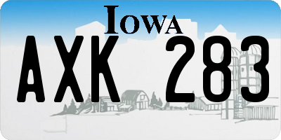 IA license plate AXK283