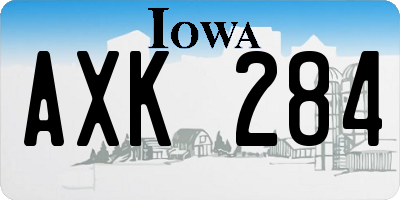 IA license plate AXK284