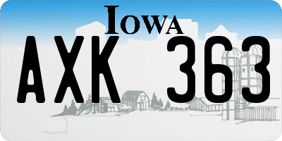 IA license plate AXK363