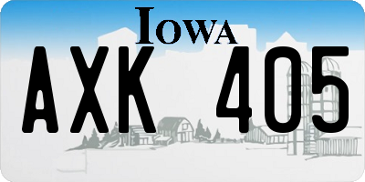 IA license plate AXK405