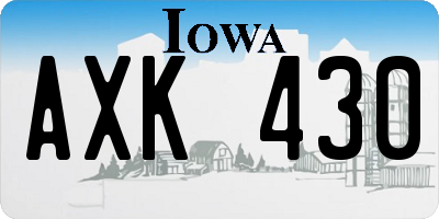 IA license plate AXK430