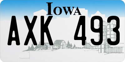 IA license plate AXK493