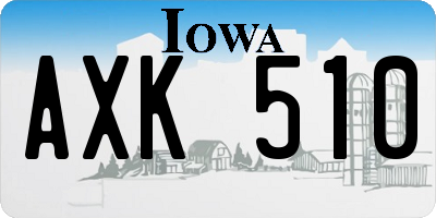 IA license plate AXK510