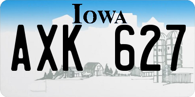 IA license plate AXK627