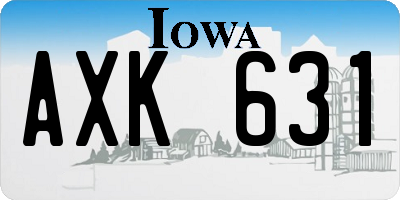 IA license plate AXK631