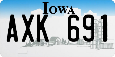 IA license plate AXK691