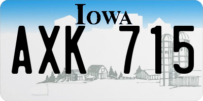 IA license plate AXK715