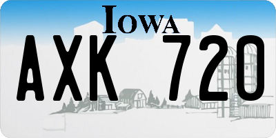 IA license plate AXK720