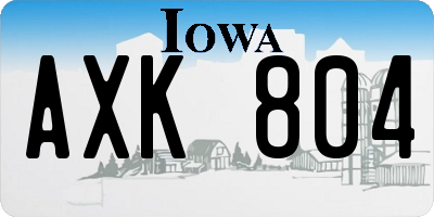 IA license plate AXK804