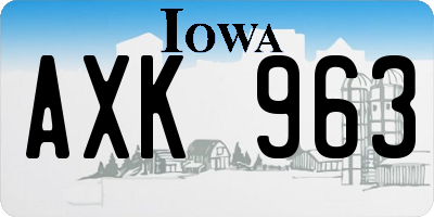 IA license plate AXK963