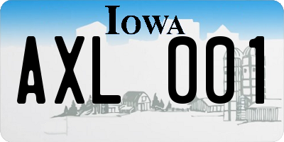 IA license plate AXL001