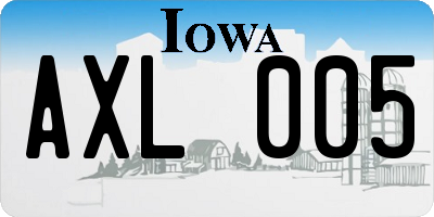 IA license plate AXL005
