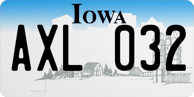 IA license plate AXL032
