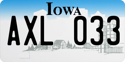 IA license plate AXL033