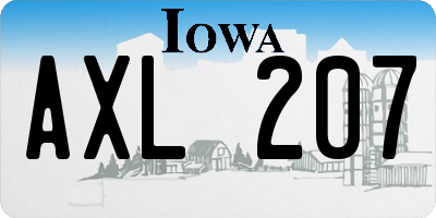 IA license plate AXL207